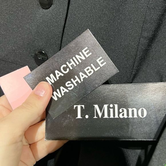 NWT T. Milano Size 14 2-Piece Suit Pleated Blazer Skirt Combo‎ Black - Picture 6 of 10